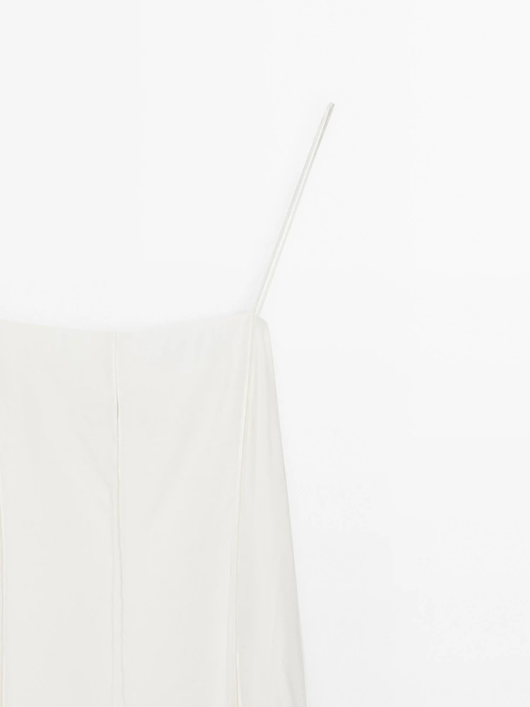 Robe midi bretelles fluide
