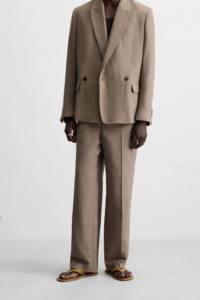 PANTALON DE COSTUME STRUCTURÉ RAYURES