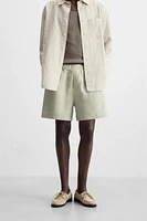 100% LINEN BERMUDA SHORTS
