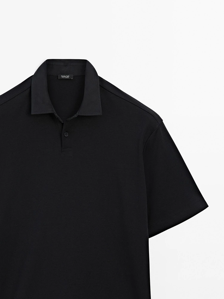Short sleeve cotton polo shirt