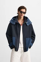 PARKA COLOR BLOCK CAPUCHE