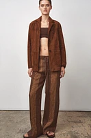 PANTALON RAYÉ 100 % LIN ZW COLLECTION