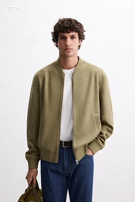 FAUX SUEDE BOMBER JACKET