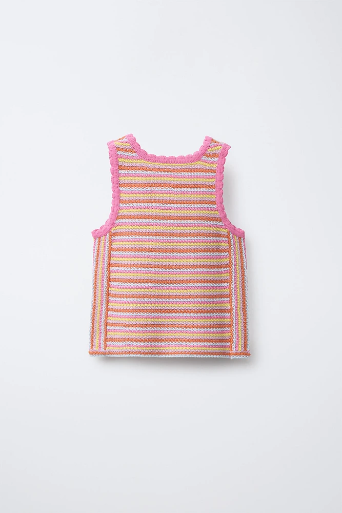 TOP EN MAILLE RAYURES