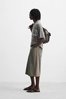 WASHED PRINT KNIT T-SHIRT