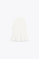 TOP GILET EN MAILLE PÉPLUM