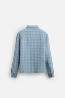 CHEMISE À CARREAUX EFFET PLISSÉ