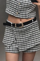 JUPE-CULOTTE STRUCTURÉE PIED-DE-POULE