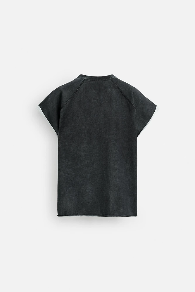 WASHED KNIT T-SHIRT