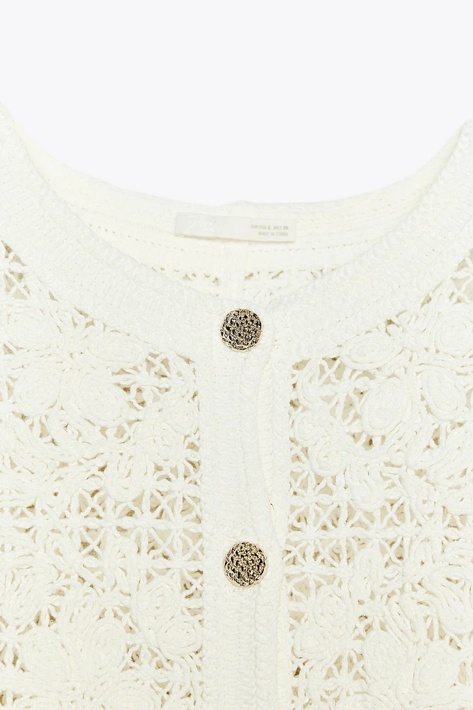 CROCHET BUTTON JACKET