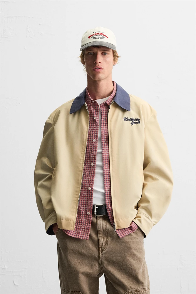 WASHED EMBROIDERED JACKET