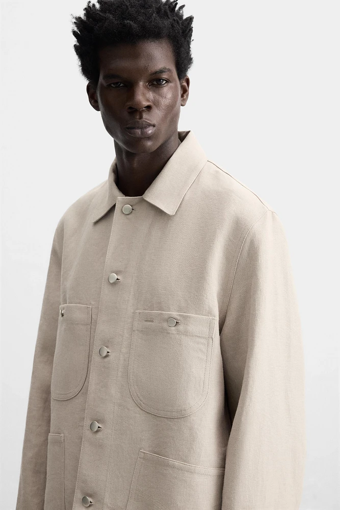 100% LINEN POCKET JACKET
