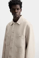 100% LINEN POCKET JACKET