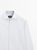 Chemise slim micro-rayures 100 % coton