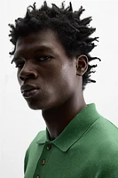 WASHED COTTON KNIT POLO SHIRT