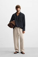 100% LINEN JOGGER WAIST PANTS