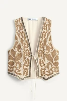 LIMITED EDITION EMBROIDERED STUDDED VEST