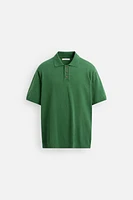 WASHED COTTON KNIT POLO SHIRT
