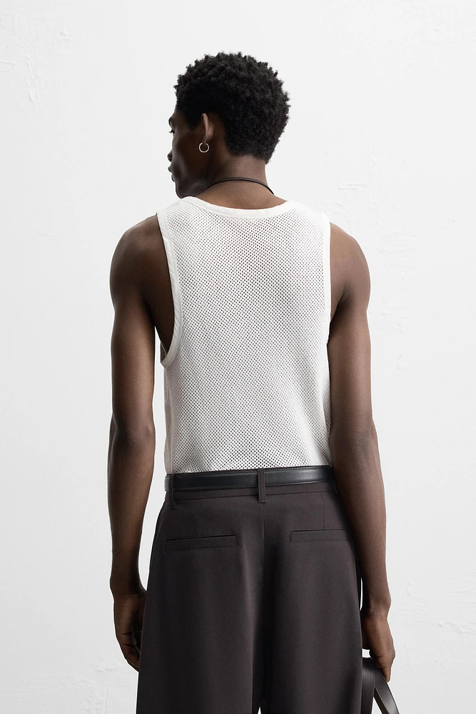 OPEN WEAVE TANK TOP