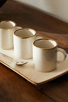 PORCELAIN MUG WITH ANTIQUE FINISH RIM