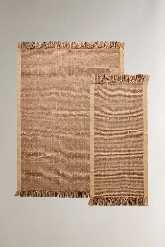 JUTE AREA RUG WITH DIAMONDS