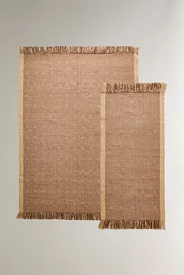 JUTE AREA RUG WITH DIAMONDS