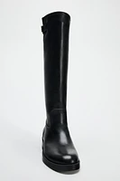 BUCKLED KNEE HIGH BOOTS