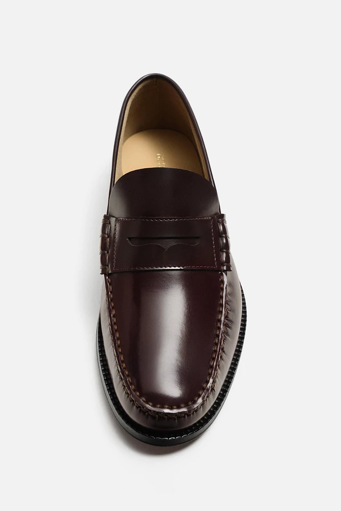 LEATHER PENNY LOAFERS