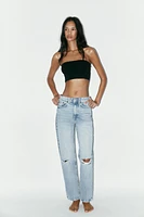 HIGH-WAIST RIPPED MOM FIT JEANS
