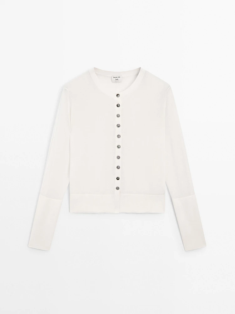 Cardigan fin en coton mélangé - Studio
