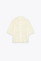 ZW COLLECTION EYELET EMBROIDERY SHIRT