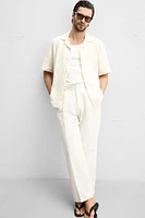 TEXTURED REGULAR FIT PANTS