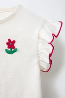 T-SHIRT APPLIQUÉ FLEUR