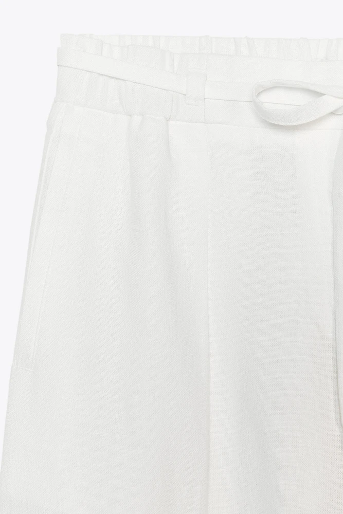 PANTALON LARGE AVEC LIN CEINTURE