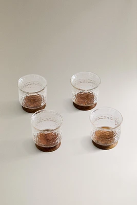 SET OF HAMMERED BOROSILICATE GLASS SHOT GLASSES (SET OF 4)