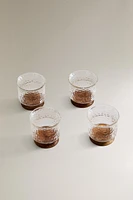 LOT VERRES À SHOT BOROSILICATE MARTELÉ (LOT DE 4)