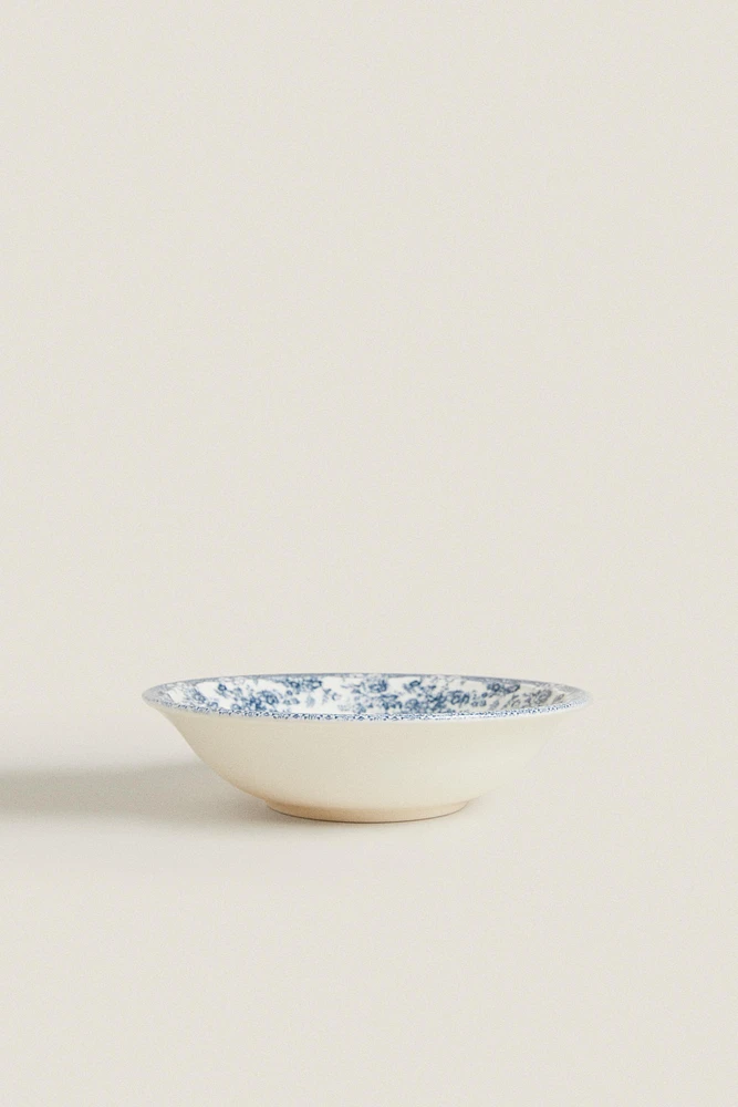 FLORAL EARTHENWARE BOWL