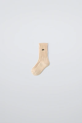 EMBROIDERED KNIT SOCKS