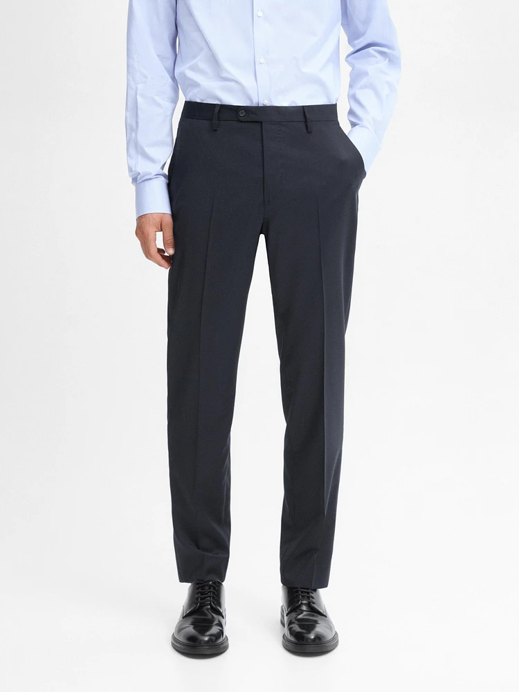Plain wool suit pants