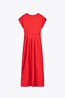 SATIN EFFECT MIDI DRESS