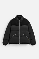 CORDUROY TRIM QUILTED JACKET