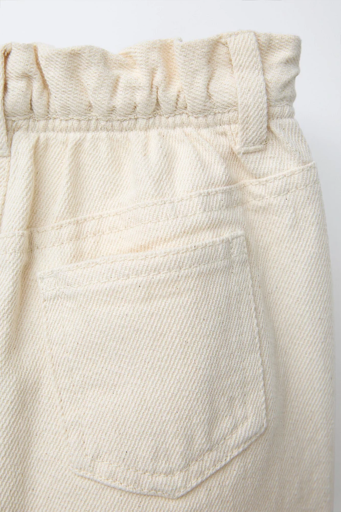 PANTALON EN SERGE PAPERBAG