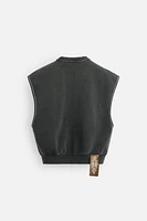 WASHED FLEECE VEST