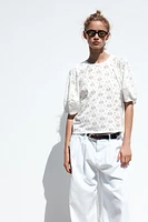 PERFORATED EMBROIDERY T-SHIRT