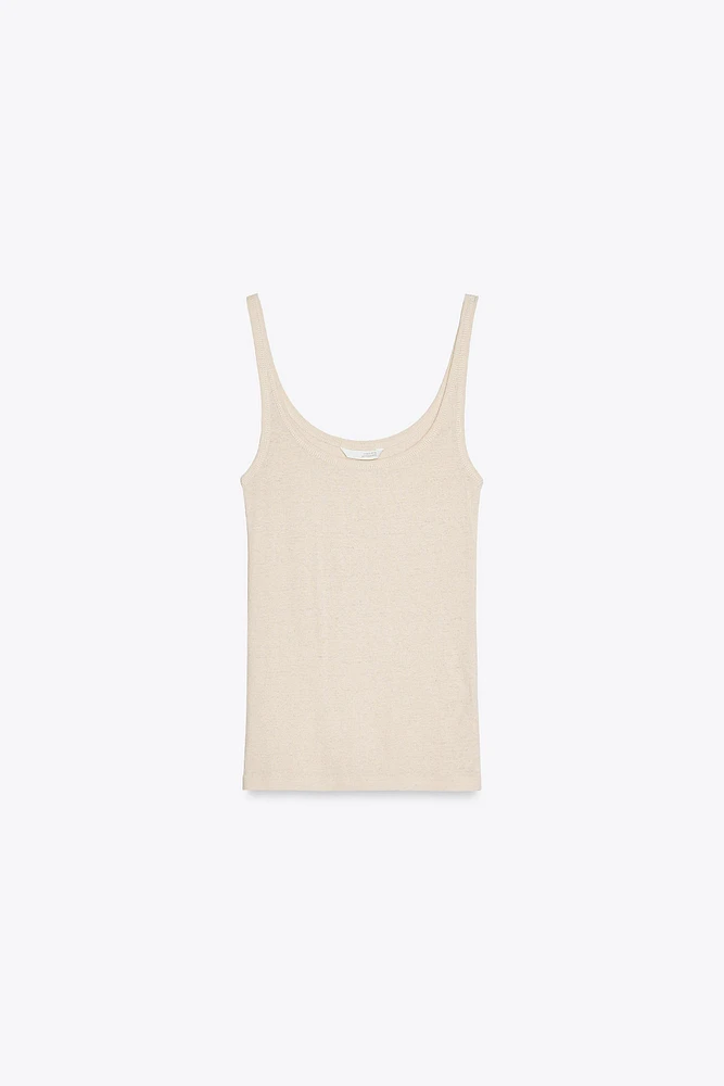 T-SHIRT RIB AVEC LIN