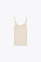 RIBBED T-SHIRT WITH LINEN