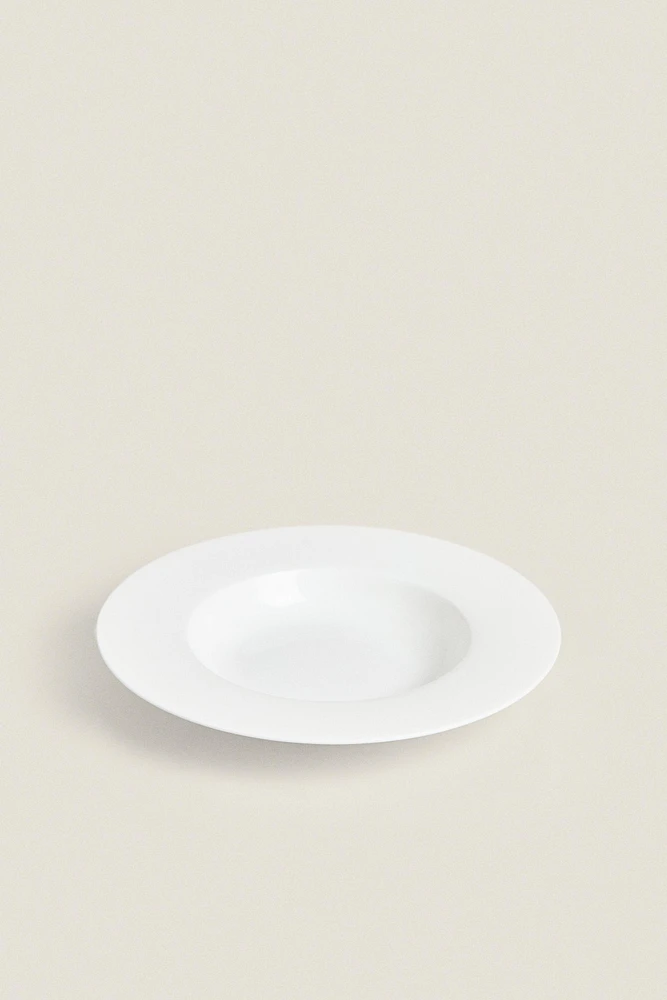 ASSIETTE CREUSE PORCELAINE BONE CHINA