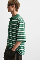 POLO EN MAILLE TEXTURÉE RAYURES
