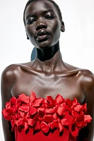 ROBE MIDI FLEURS EN MAILLE