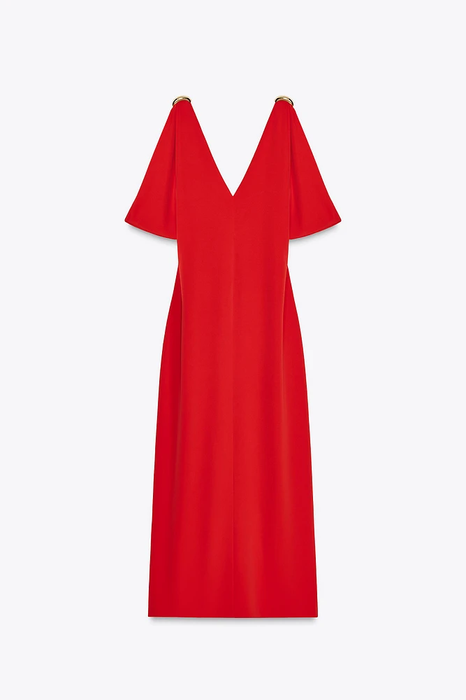ROBE MI-LONGUE AVEC DÉCORATIONS DORÉES